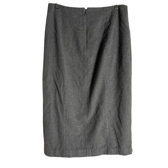 Marina Moscone Collective Gray Wool Slit Pencil Midi Skirt Size 12 - Picture 10 of 14
